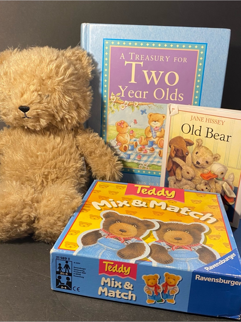 🧸Toddler Teddy Bear Bundle! Ravensburger Game, Books & Plush Bear